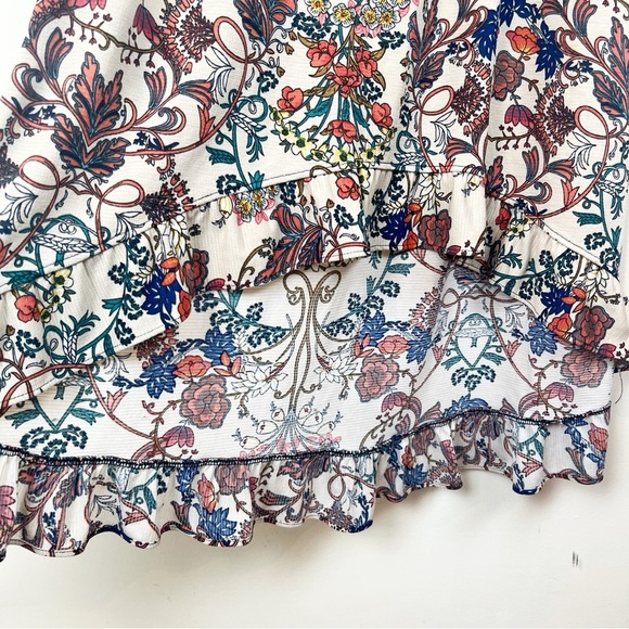 Vintage Y2K Boho Off Shoulder Floral Maxi Dress Asymmetrical Hem Hippie Gypsy S - Picture 10 of 14